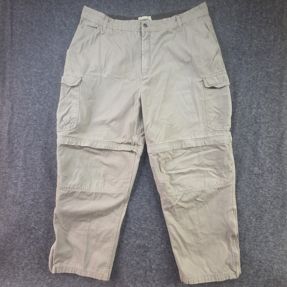 Vintage Gander Mtn Convertible Cargo Pants Men 40x29 Tan y2k Reinforced Knee